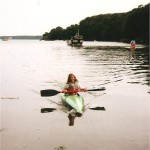 A young Joanne canoeing in Sandy Haven creek