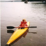 A young Matthew canoeing in Sandy Haven creek