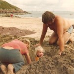 Dad and Pete and a young Joanne on Watwick Sands