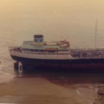 The stern of Donna Marika on Lindsway Sands