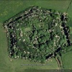 Google Earth image of heavily overgrown Scoveston Fort near Neyland
