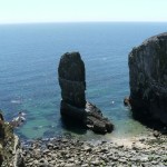 Two limestone sea stacks