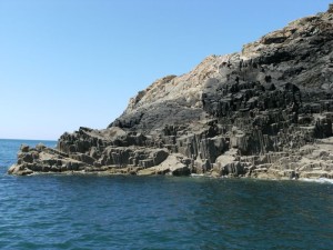 Columnar jointed ancient lava, Ramsay