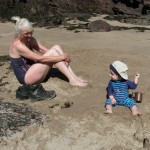 First grandchild visitors, Watwick Sand