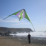 Matt kite flying at Marloes Sands