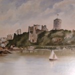 Pembroke Castle before restoration painting, courtesy of Mr. Michael Webb