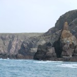 Rock pinnacle in seacliffs between St. Ann’s Head and Westdale Bay
